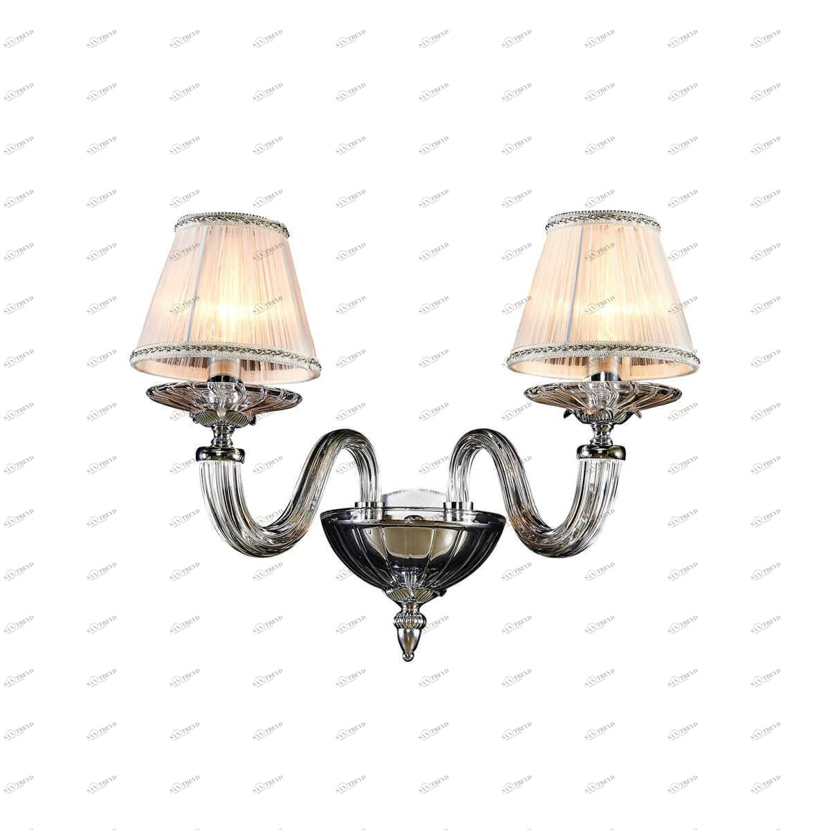 Бра металлическое с абажуром на 2 лампы белое "Медея" CL436321 CITILUX МЕДЕЯ 00-3931067 Белый;серебро 