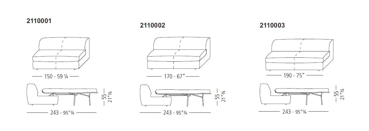 Съемный диван-кровать из ткани или кожи Vibieffe 2110 TANK ARCH-00127957 - Вид №4