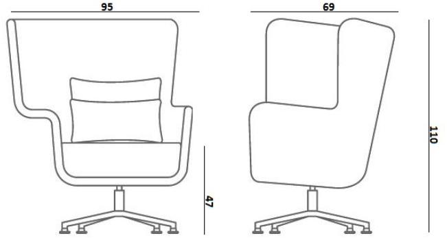 Quinti Sedute Кресло из ткани с 4 спицами и высокой спинкой Hip sun-id-1457164 - Вид №2