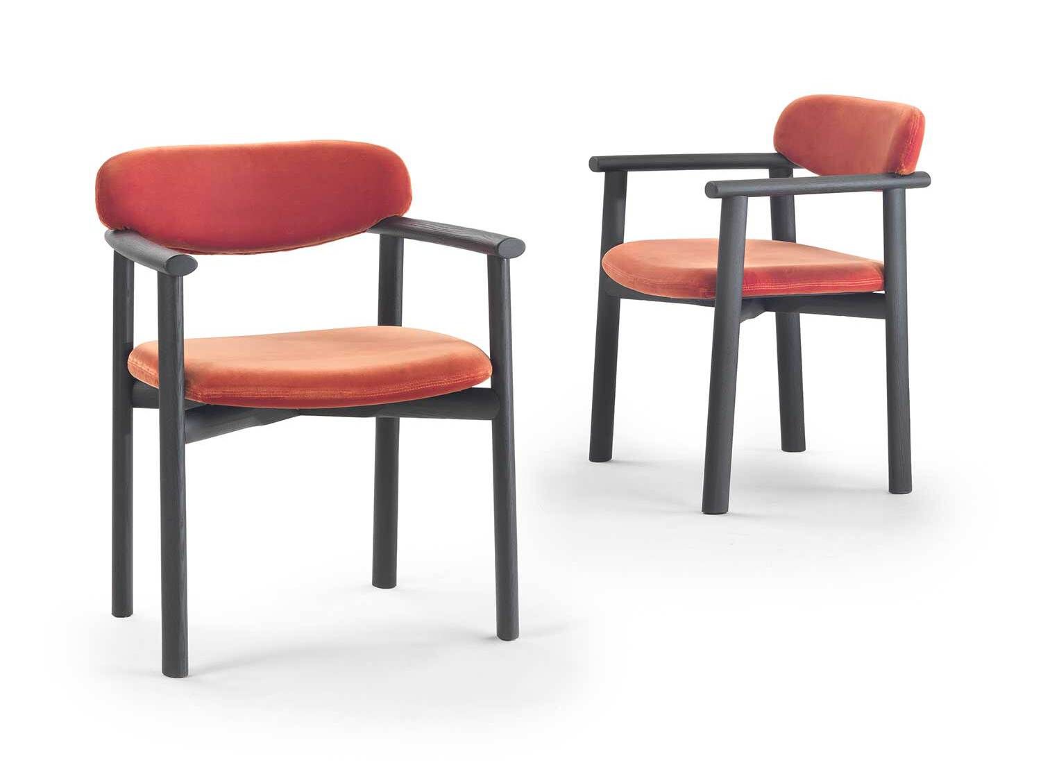 Тканевый стул с подлокотниками и деревянной рамой Marelli AFRA ARCH-00101342 - Вид №3