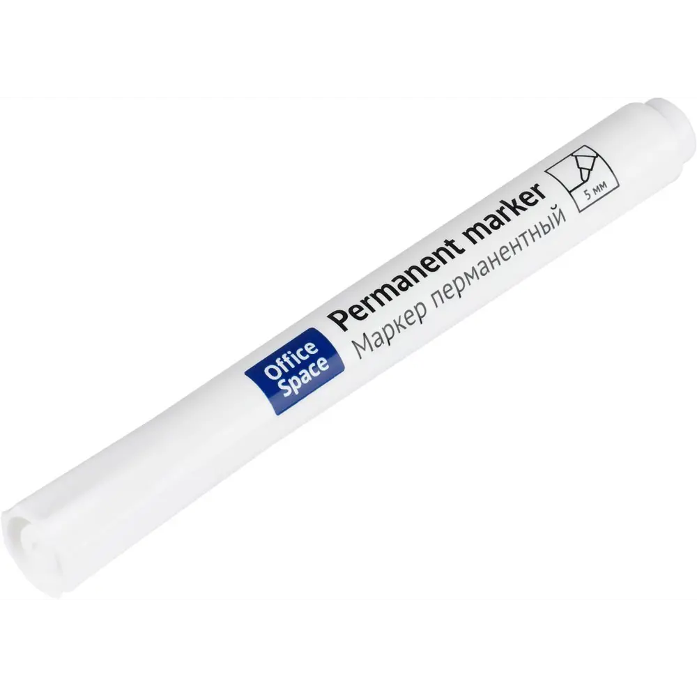 Перманентный маркер OFFICE SPACE белый 5 мм для профессиональной маркировки 89356613 STLM-0842823