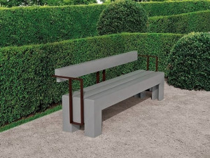 Скамья со спинкой с подлокотниками