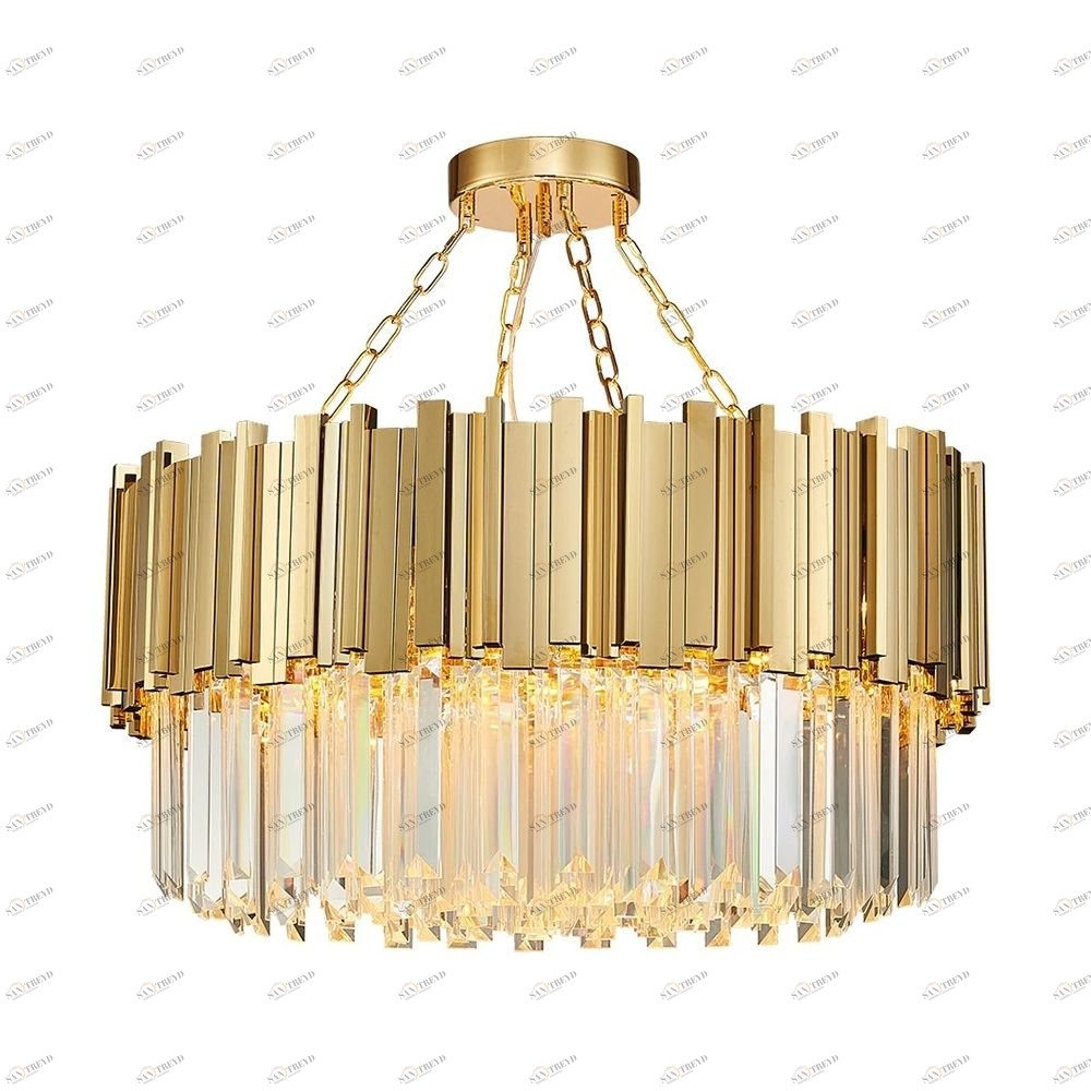 Люстра стеклянная на 6 ламп 35х60 см золотая Barclay MD19090002-6A DELIGHT COLLECTION ДИЗАЙНЕРСКИЕ 00-3883111 Золото;прозрачный 