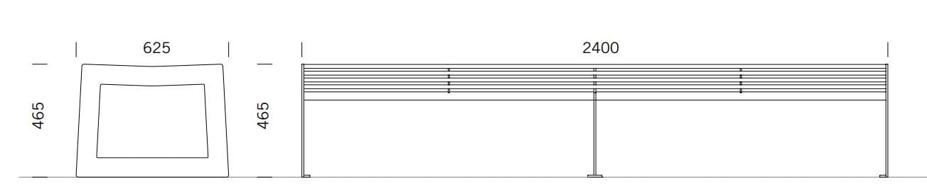 Скамья из нержавеющей стали без спинки BENKERT BANKE Siardo ARCH-00109010 - Вид №2