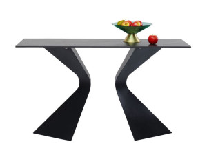 Стальная прямоугольная консоль с керамической столешницей