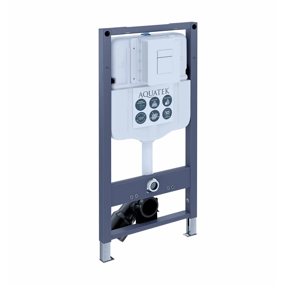 Комплект инсталляции Aquatek Pneumo N 49 с унитазом тип ободка открытый Glory клавиша Aquatek Pnn-0000003 серая Pneumo N49 STLM-2181537 - Вид №1