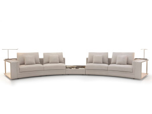 Кожаный модульный изогнутый диван