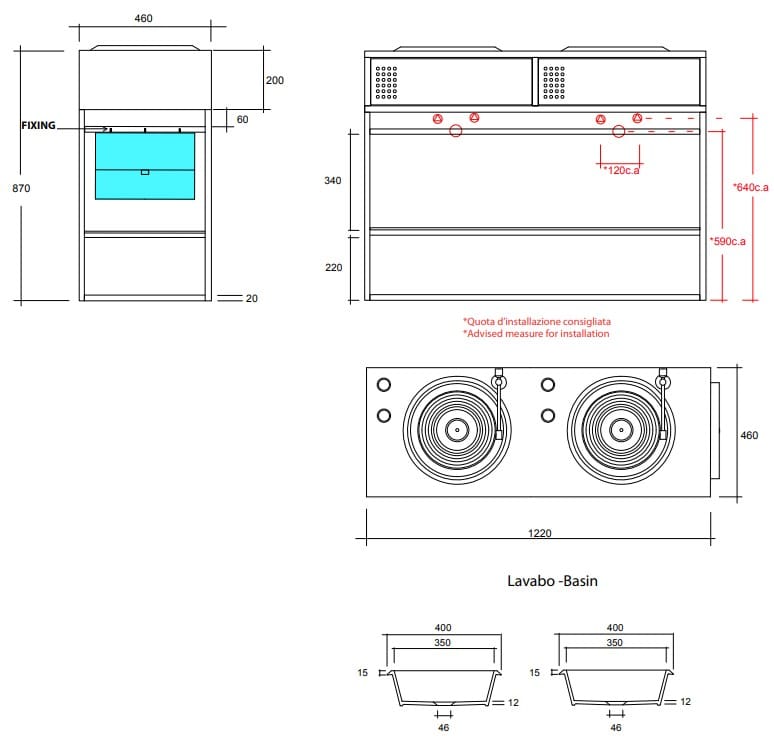Двойной железный умывальник с ящиками Olympia Ceramica Vinyl ARCH-00005032 - Вид №4