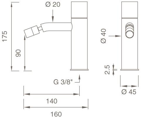 Ceadesign Смеситель для умывальника из нержавеющей стали, однорычажный, с регулируемым изливом Giotto plus Gio 62 - Вид №1