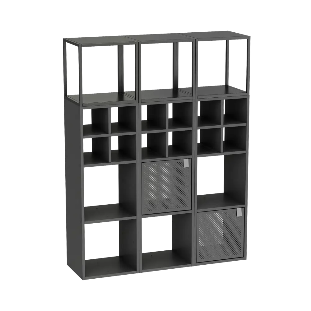 Дверь для стеллажа Spaceo Kub Paris 32x32 см металл цвет черный 82010844 STLM-2097549 - Вид №3