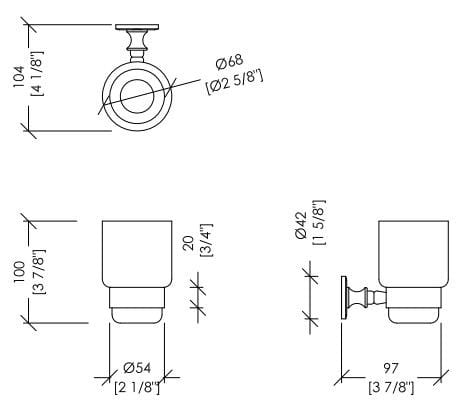 Керамический и латунный настенный держатель зубной щетки Devon&Devon первый класс ARCH-00092783 - Вид №2