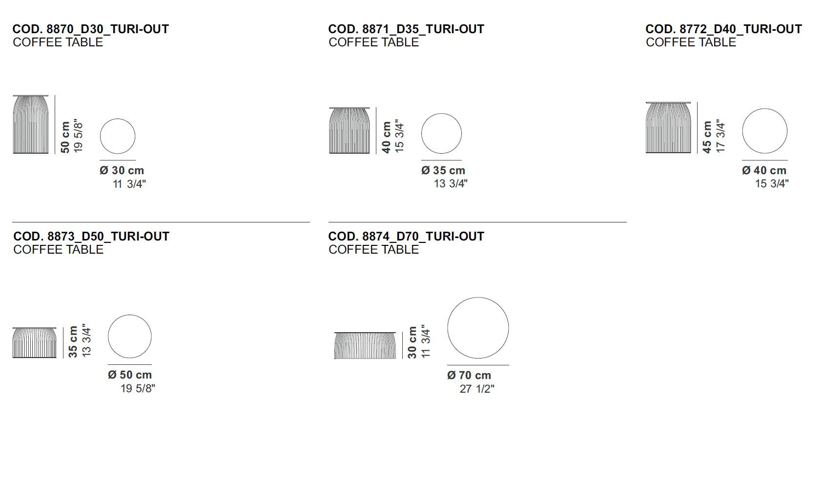 Стальной круглый садовый стол La Cividina TURI TURI OUTDOOR ARCH-00132081 - Вид №5