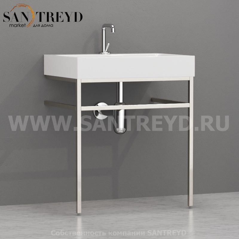 9121K2 Структура напольная брашированный никель под умывальник 70 см Kerasan Cento Италия