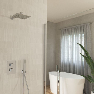 Квадратная душевая головка и металлический ручной душ