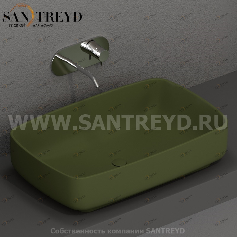 514111 Накладная раковина на столешницу  прямоугольная Kerasan Tribeca