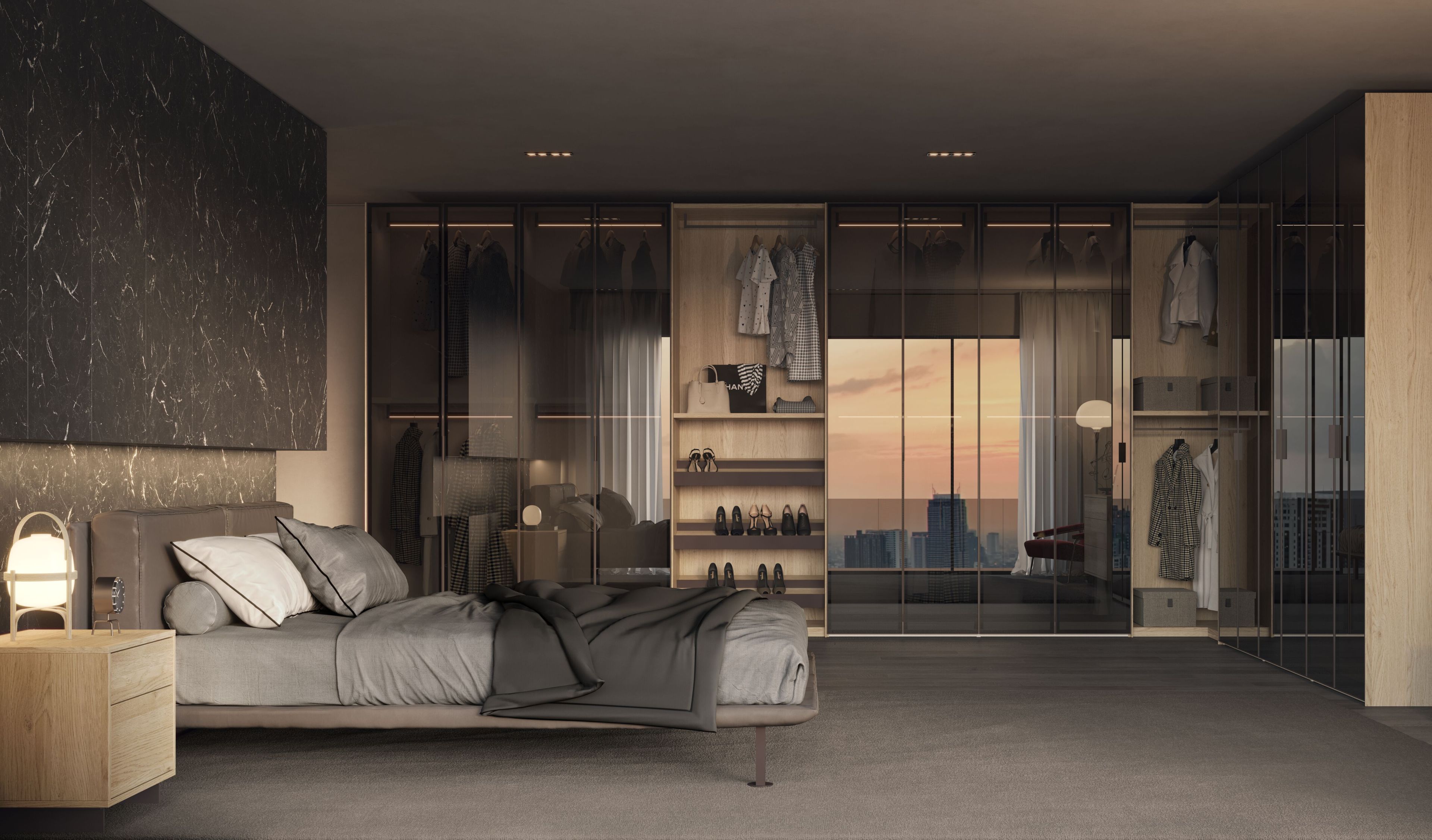 Кожаная двуспальная кровать с мягким изголовьем Giessegi ARCADIA ARCH-00052925 - Вид №2