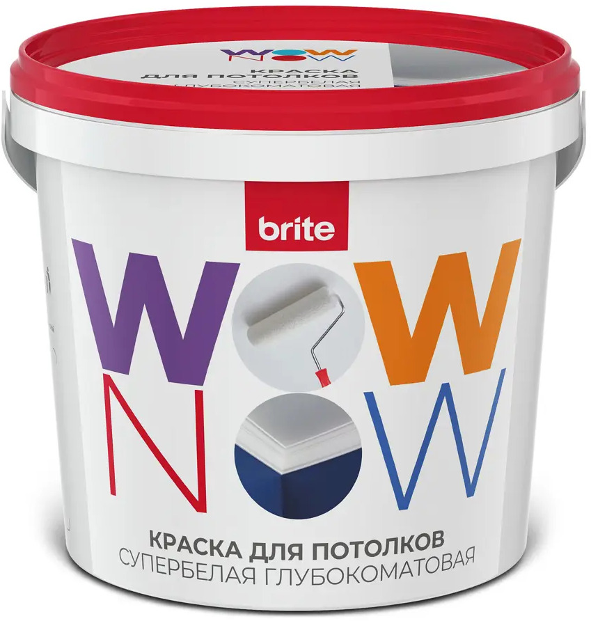 WOW NOW Матовая краска для потолков - идеально белое покрытие без бликов 82928866