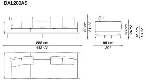 B&B Italia 3-х местный тканевый диван с шезлонгом Dock sun-id-1355318 - Вид №200