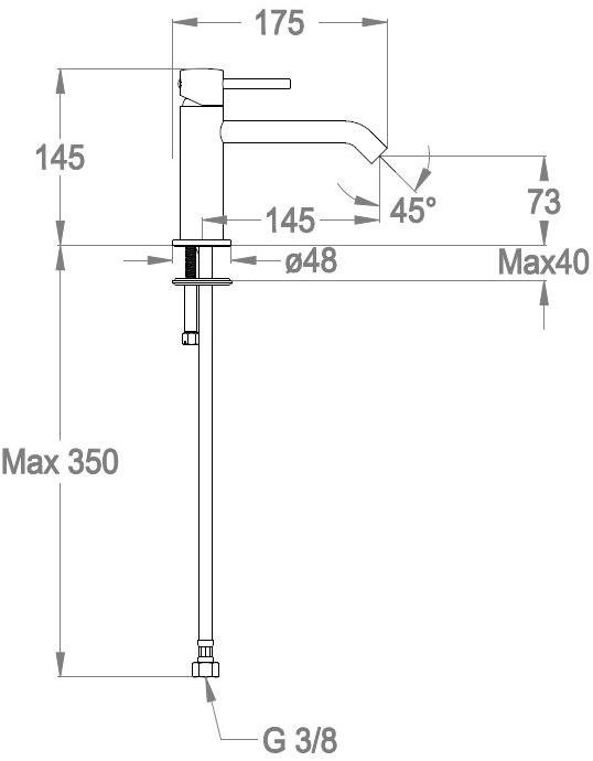 Fir Italia Смеситель для умывальника на столешнице без сливного крана Cleo 84 8411810 - Вид №3