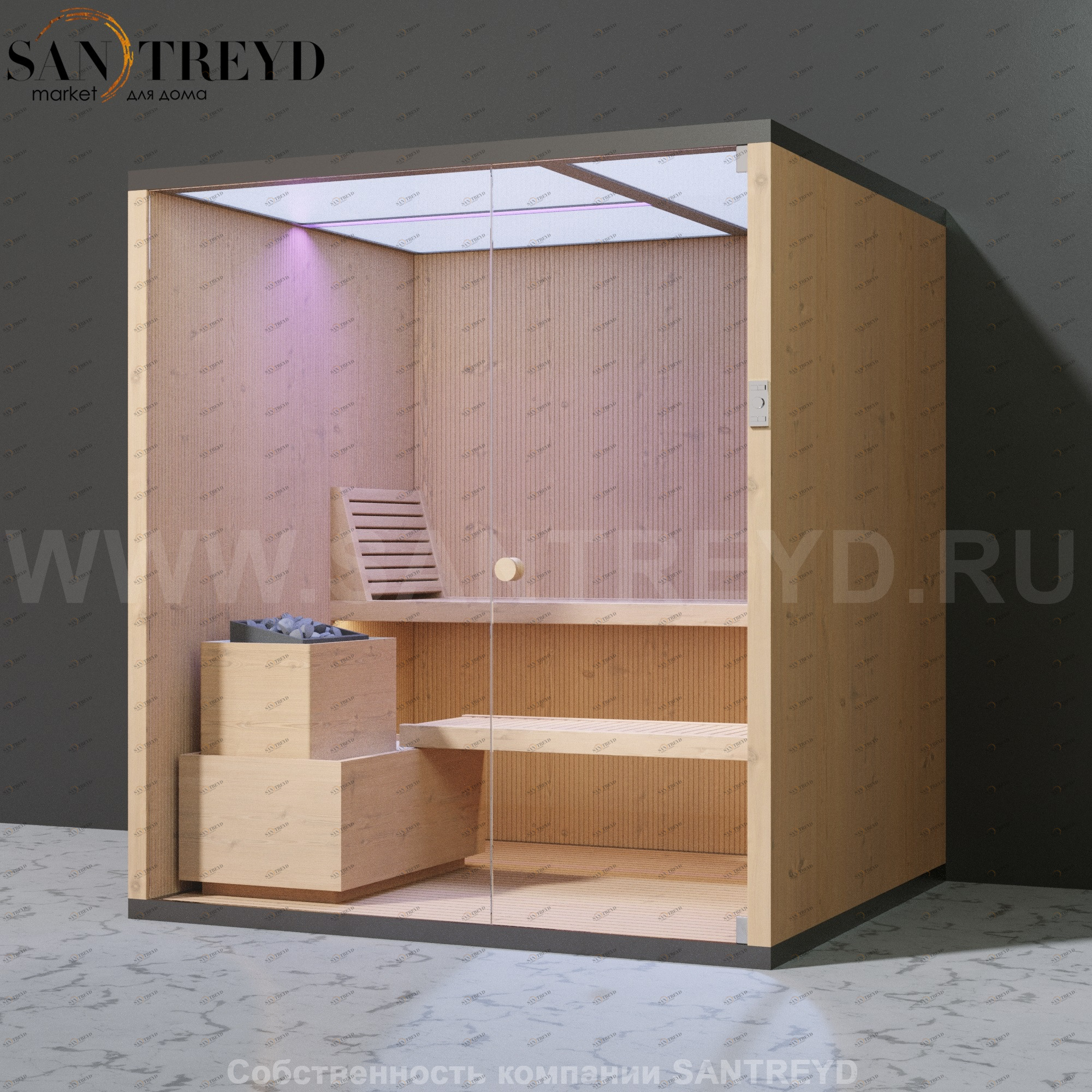 Effegibi BODYLOVE S BL20100006 Сауна. Установка: к стене. Мощность: 8 кВт макс. Размеры: длина 200 см, ширина 176 см. Отделка: канадский хемлок и гладкий хемлок.