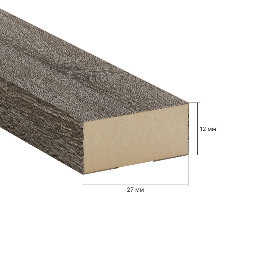 Рейка Интерьерная МДФ Stella Модель 12 Standart Дуб Винтаж 2800х27х12 (упак.15шт.) STSR-786 - Вид №1