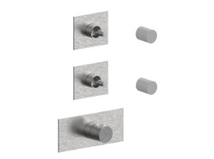 Термостатический смеситель для душа с 3 отверстиями из нержавеющей стали с пластиной