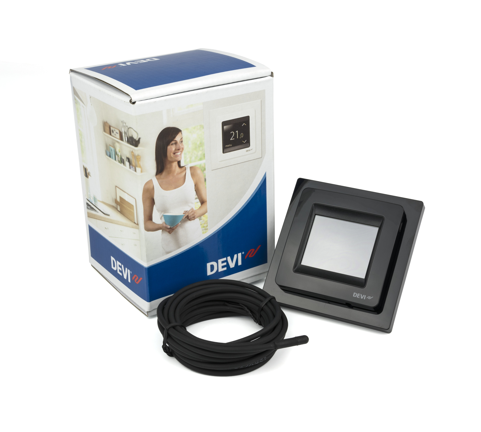 Danfoss DEVIreg™ Touch — программируемый терморегулятор для теплого пола с сенсорным дисплеем DEVIreg Touch терморегулятор белый 140F1064  - Вид №7