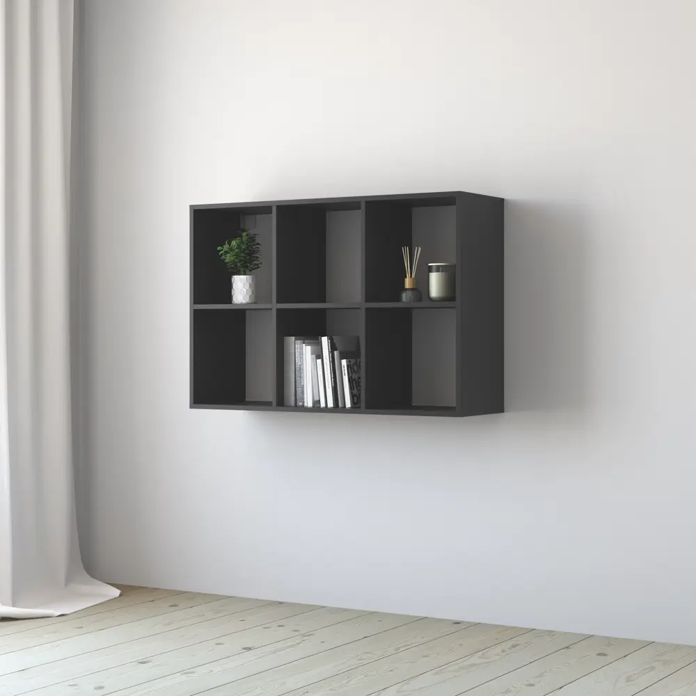 Стеллаж SPACEO KUB 3x2К, 70х104х31,7 см, цвет графит STLM-2201215 - Вид №3