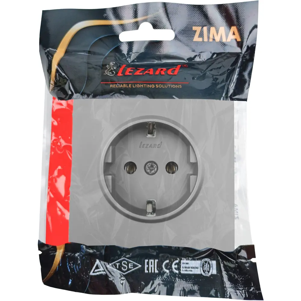 Розетка Lezard Zima с заземлением, серый матовый 89398387 STLM-1572086 - Вид №5
