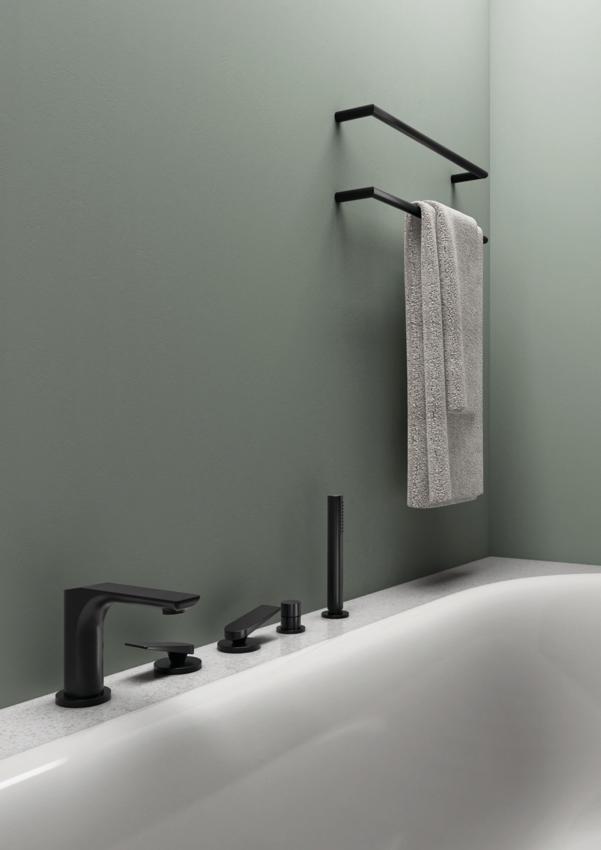 Набор для ванны с 5 отверстиями и ручным душем CRISTINA Rubinetterie Blade ARCH-00105770 - Вид №1