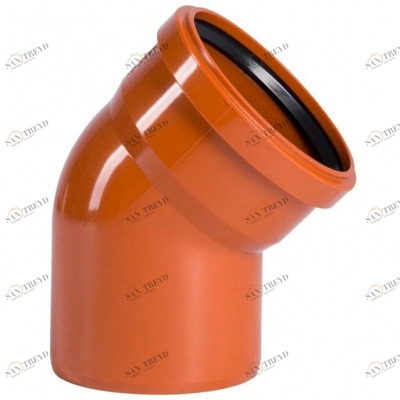 Отвод канализационный ПВХ 160мм 30° рыжий Политек 6385