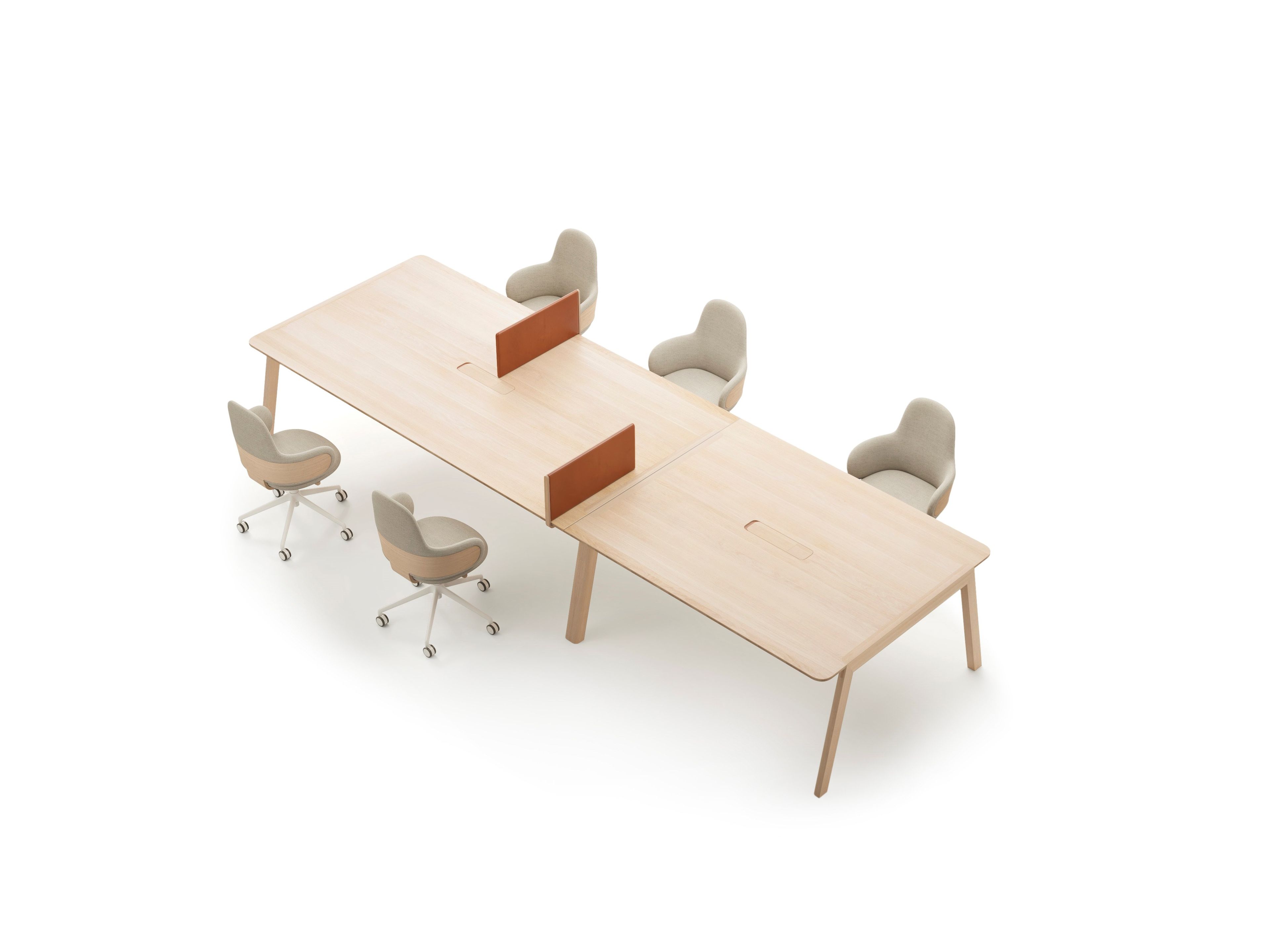 Прямоугольный стол для совещаний из дуба с системой люверсов ALKI Heldu ARCH-00015502 - Вид №16