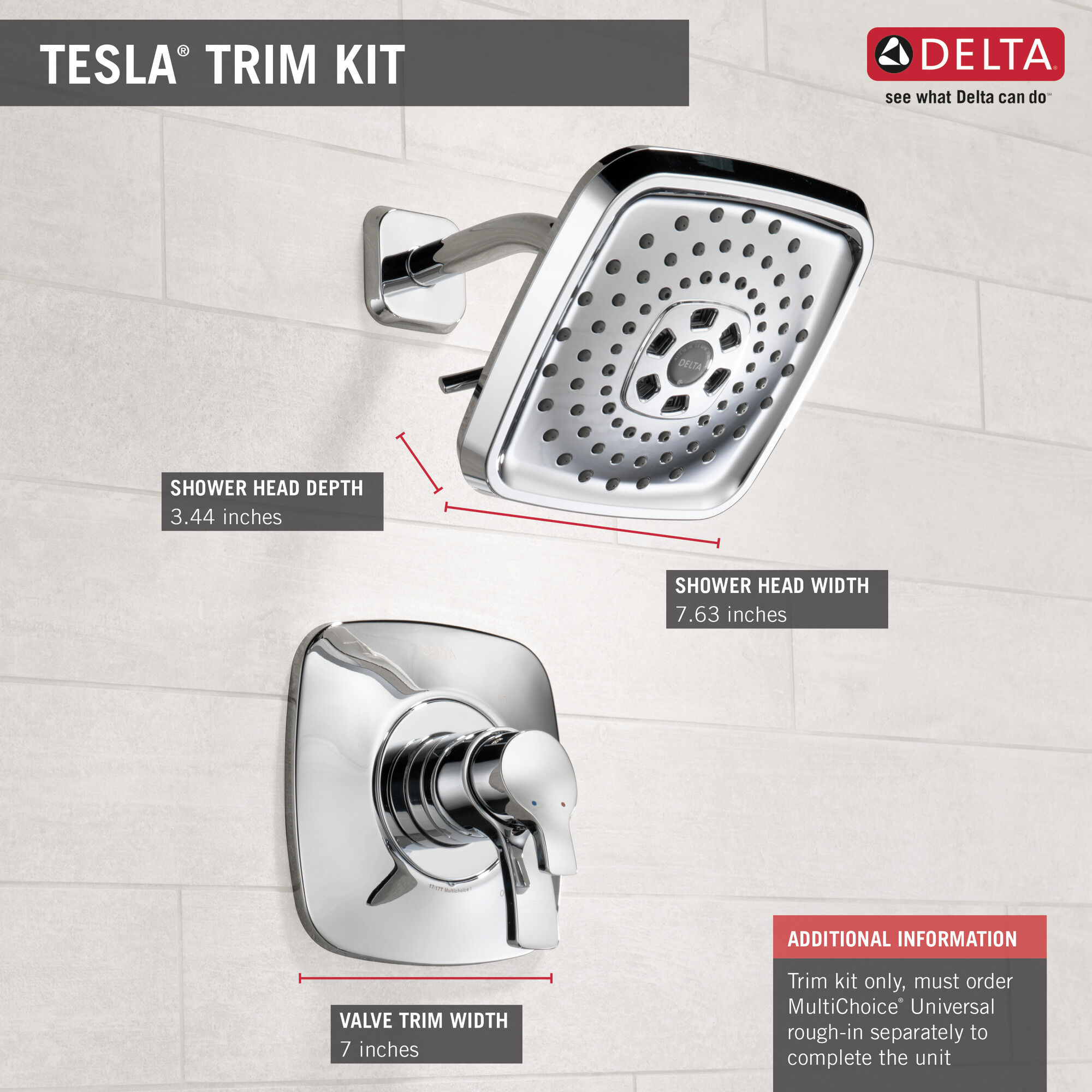 T17252-PN Накладка для душа Monitor® 17 серии H2Okinetic® Delta Faucet Tesla Полированный никель - Вид №2