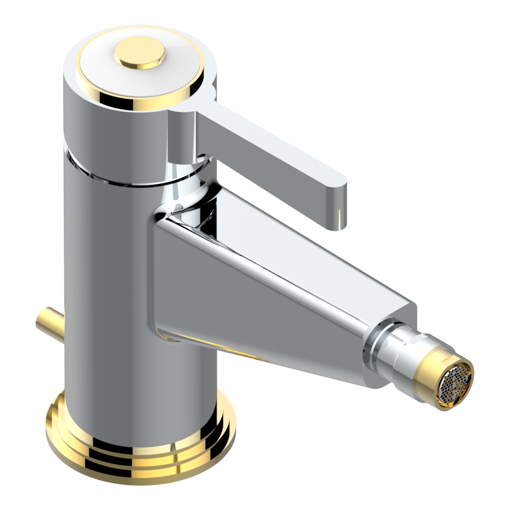 A7D-6504 Смеситель однорычажный для биде с донным клапаном Thg-paris Capucine фиолетовый с золотым декором Хром/золото A7D 6504 CAT.A