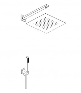 Aquaelite KINO KT058 B Душевой комплект 300x300 мм из нержавеющей стали с прямым кронштейном, квадратный ручной душевой набор из АБС-пластика