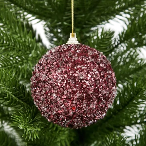 Елочный шар KREAFORTA с блестками темно-розовый ø8 см 89420670