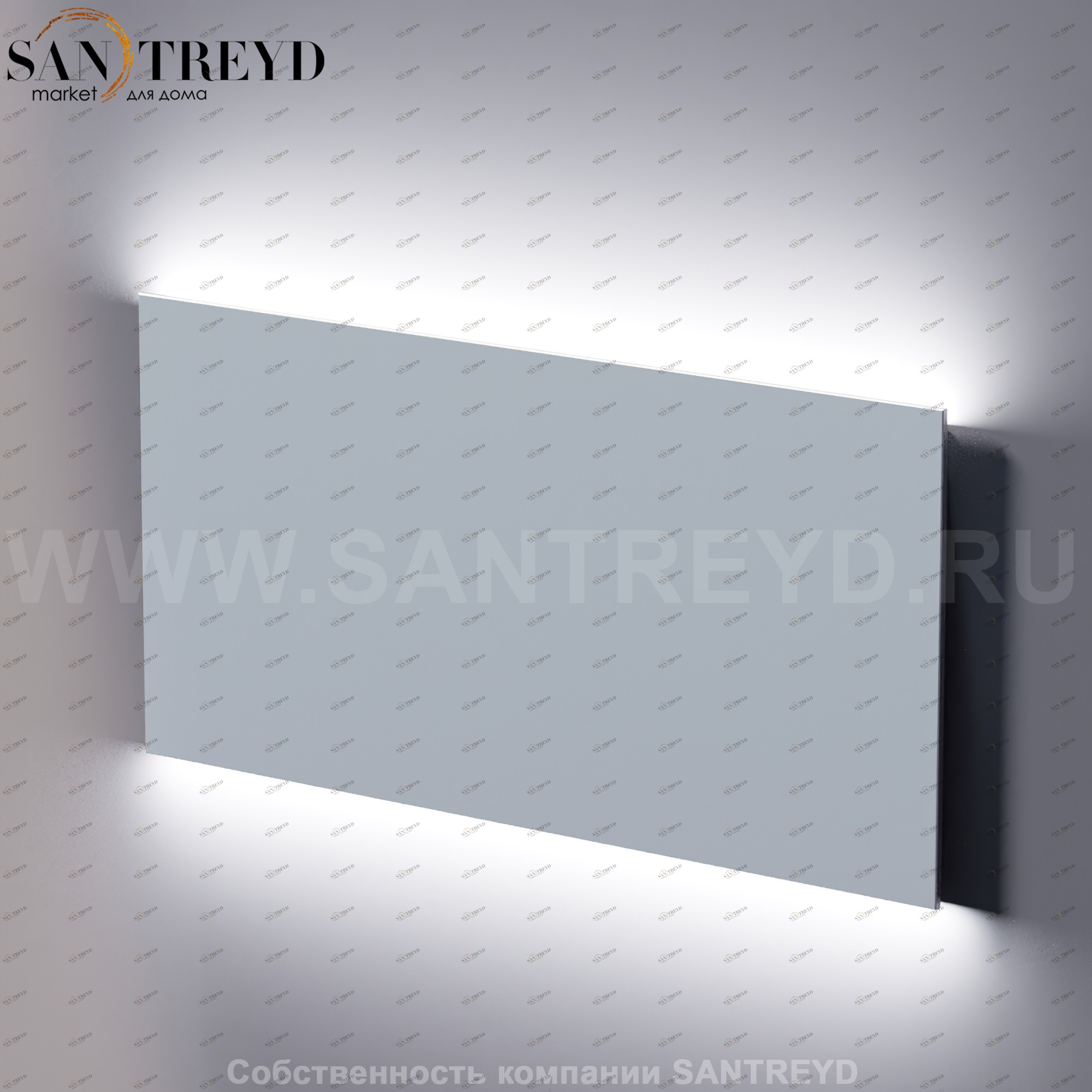 Agape NUDO LED Прямоугольное горизонтальное зеркало с LED подсветкой: длина 80 см, высота 40 см ASPE0804