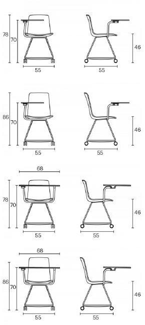 ENEA Стул для конференций из полипропилена с ящиком для хранения Tray sun-id-1463772 - Вид №23