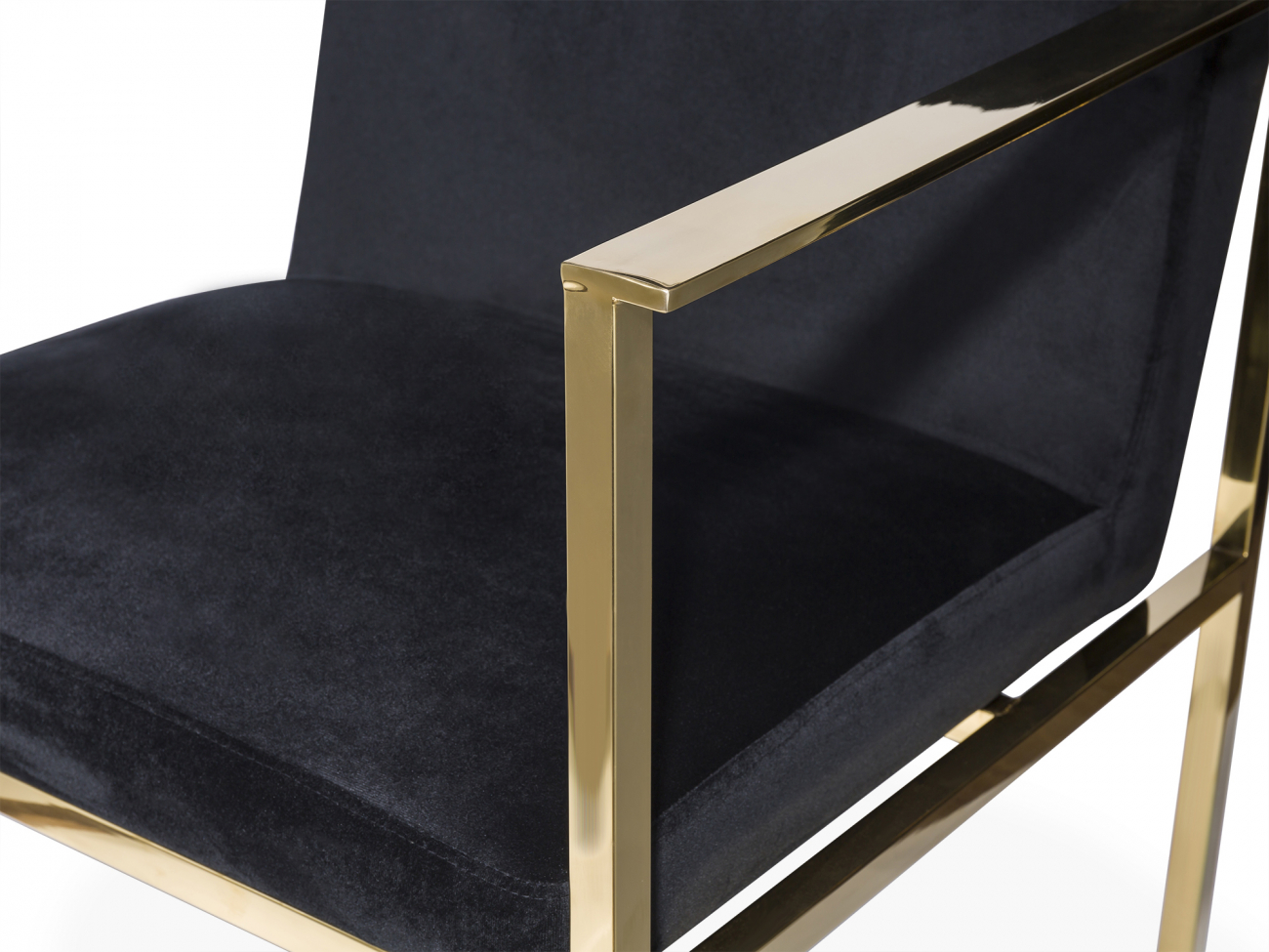 Кресло черное с золотым каркасом Jett KELLY LOUNGE ДИЗАЙНЕРСКИЕ 210980 Черный  - Вид №1