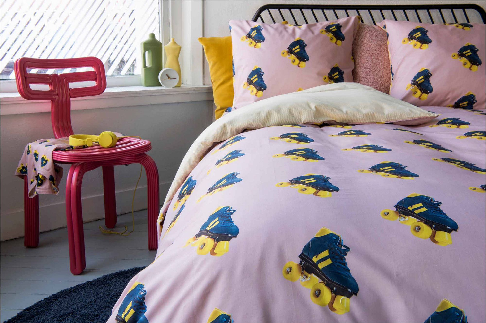 Детское постельное белье двуспальное "Ролики" 200х220 см SNURK  335490 Розовый  - Вид №1