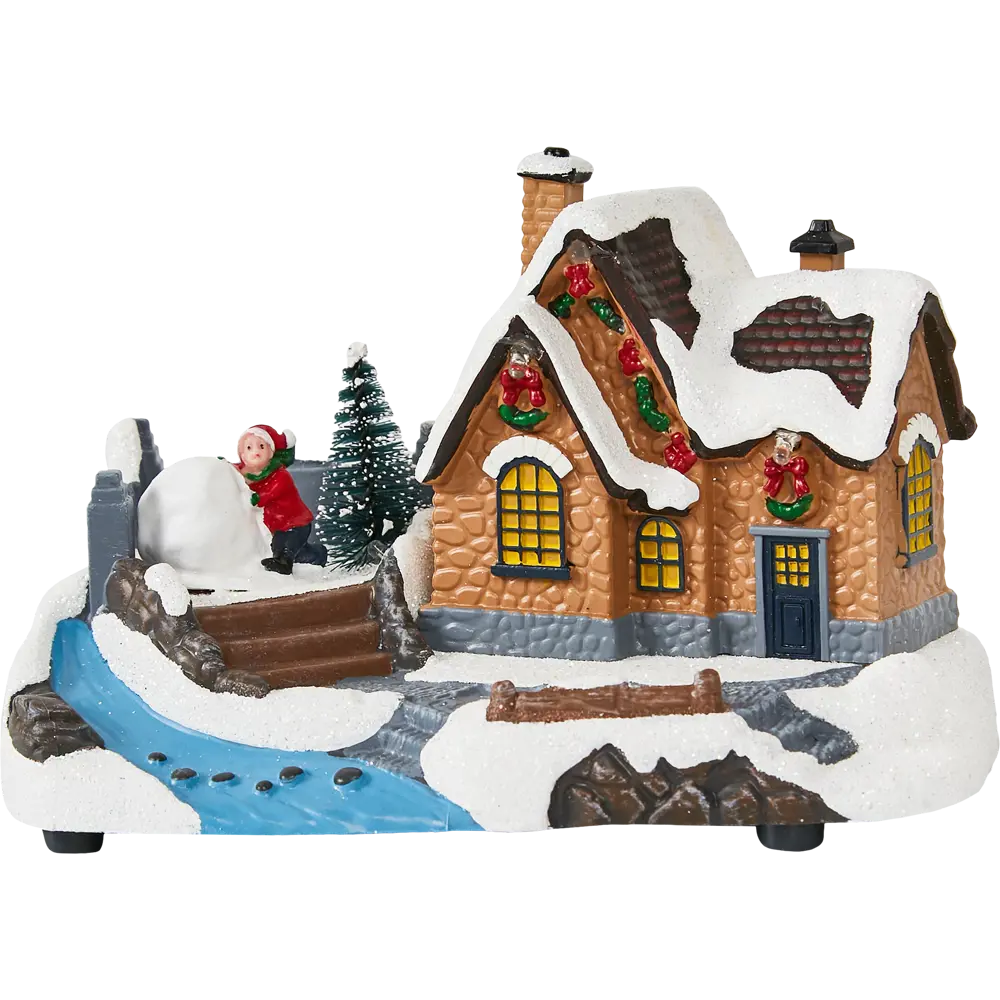 87547211 Композиция новогодняя светодиодная Домик у реки 17x11x12 см STLM-0952768 Santreyd  - Вид №8