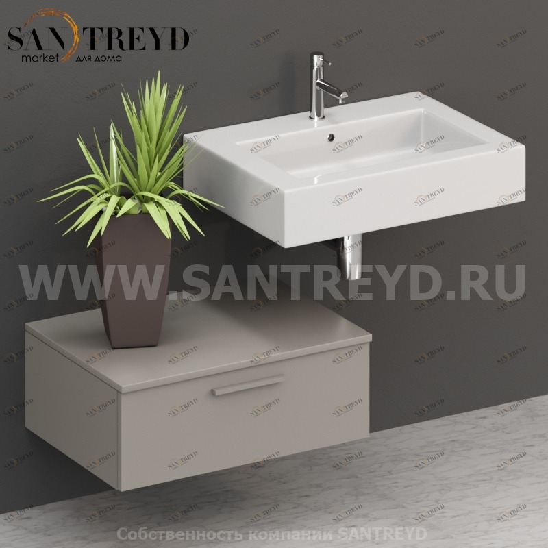 T07052GH2 Столешницы для использования в сочетании с тумбами и открытыми тумбами 70 см серая Globo ARREDO WOOD Италия Ceramica Globo