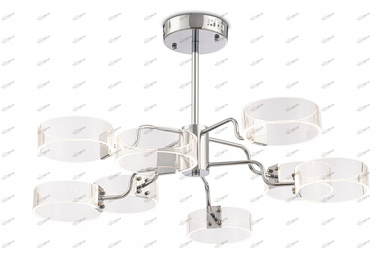 Светильник потолочный на 8 ламп хром Eva FR6039CL-L64CH FREYA LED 00-3957034 Прозрачный;хром 