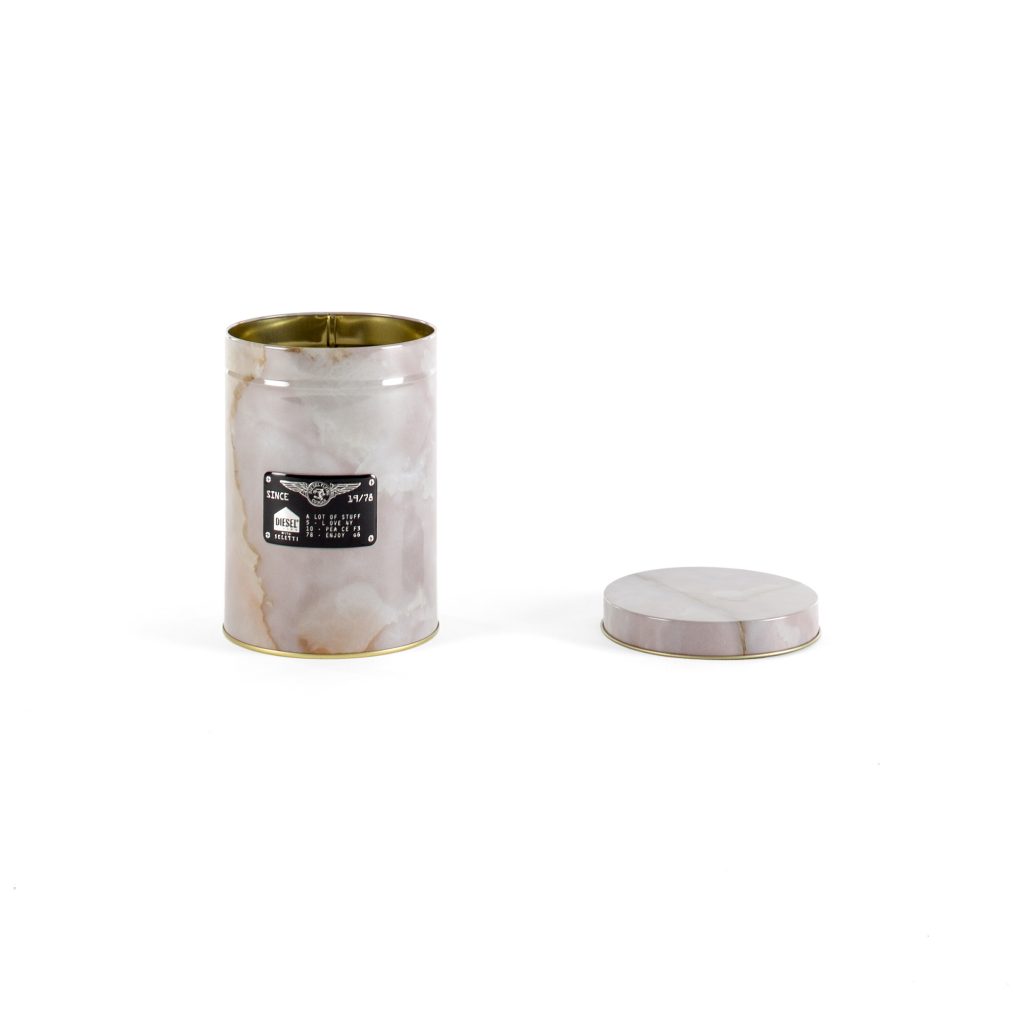 Банка с крышкой металлическая 15х11 см бежевая Surplus Storage System Alumarble Round SELETTI  00-3883332 Бежевый  - Вид №2