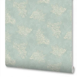 Обои флизелиновые Anturage Iskra зеленые с абстрактным рельефным рисунком 89419225