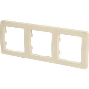 Рамка для розеток и выключателей Hegel Мастер 3 поста цвет слоновая кость