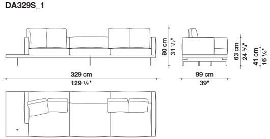 B&B Italia 3-х местный тканевый диван с шезлонгом Dock sun-id-1355318 - Вид №137