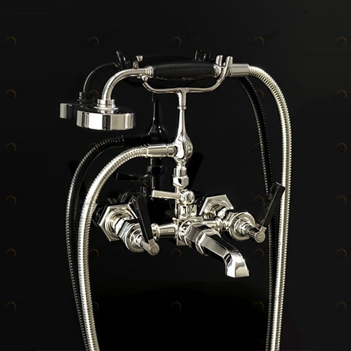 Смеситель для ванны настенный ADJBL34NK Devon Devon JUBILEE BLACK LEVER Devon&Devon