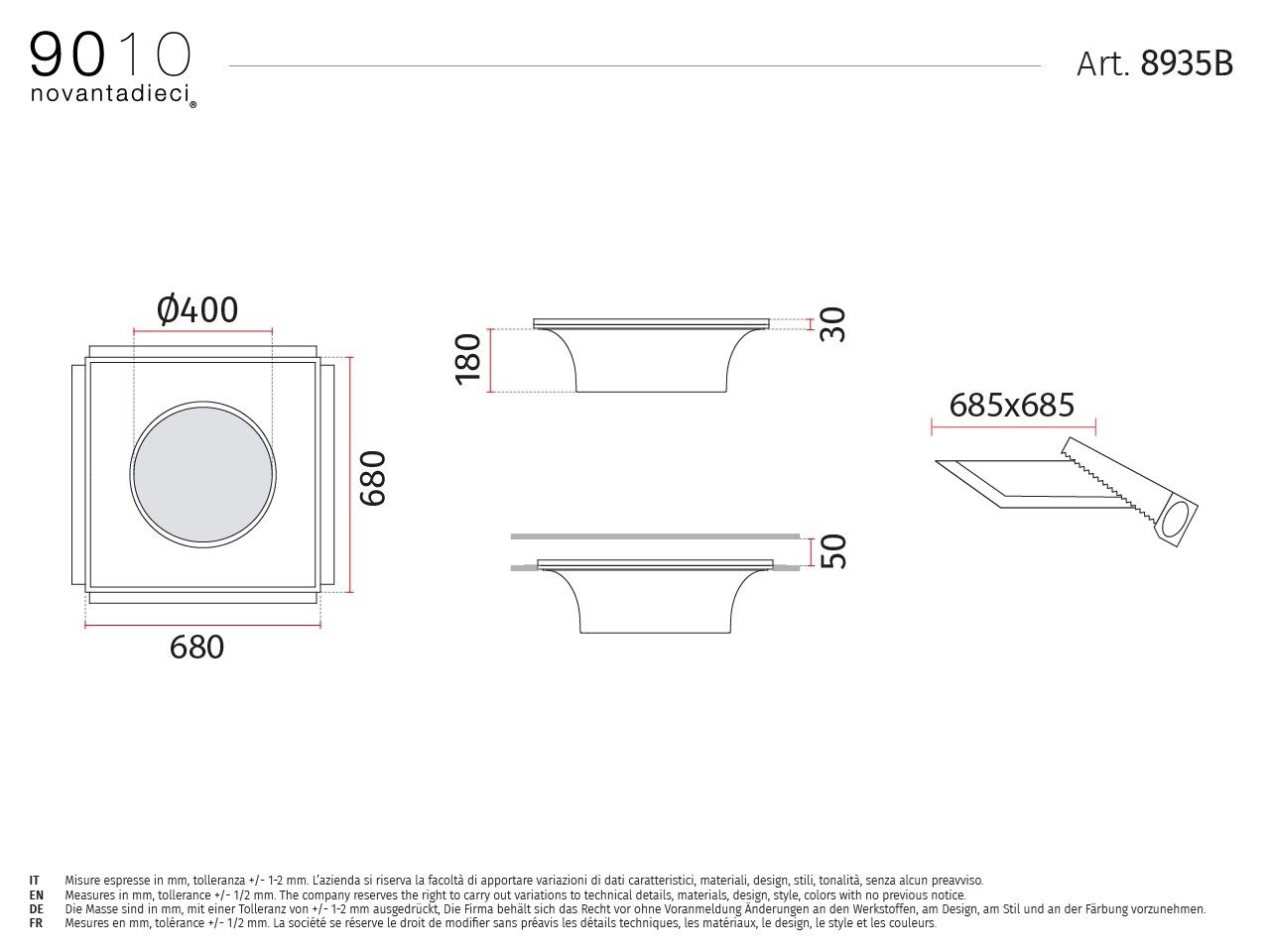 Светодиодный потолочный светильник cristaly® 9010 novantadieci 8935B ARCH-00035659 - Вид №2