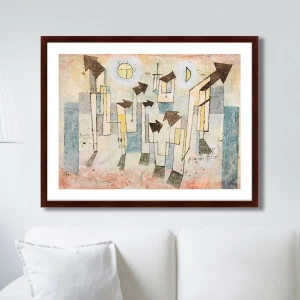 Картина в раме 78,5х100 см Mural from the Temple of Longing, 1922г. КАРТИНЫ В КВАРТИРУ  264242 Голубой;желтый;разноцветный